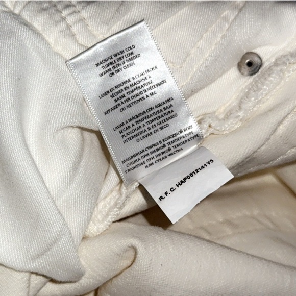 NWOT RE/Done 90’s High Rise Ankle Crop Denim Jeans Vintage White/Cream Size 26 - Picture 13 of 14